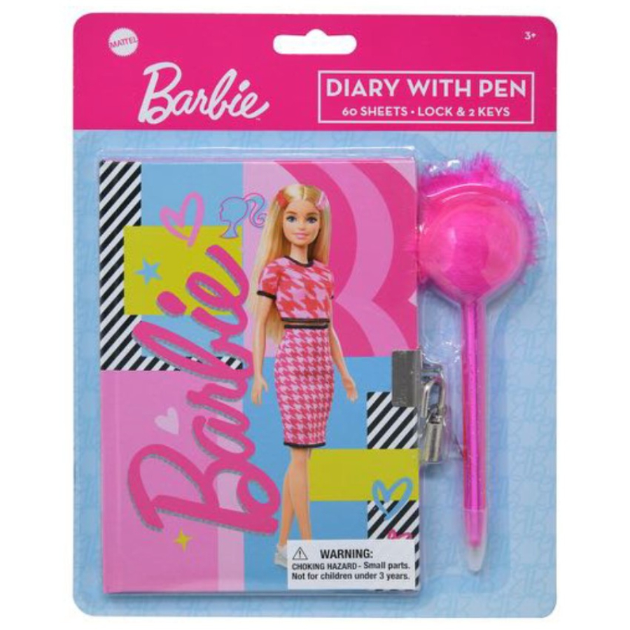 Barbie Diary With Pom Pom Pen