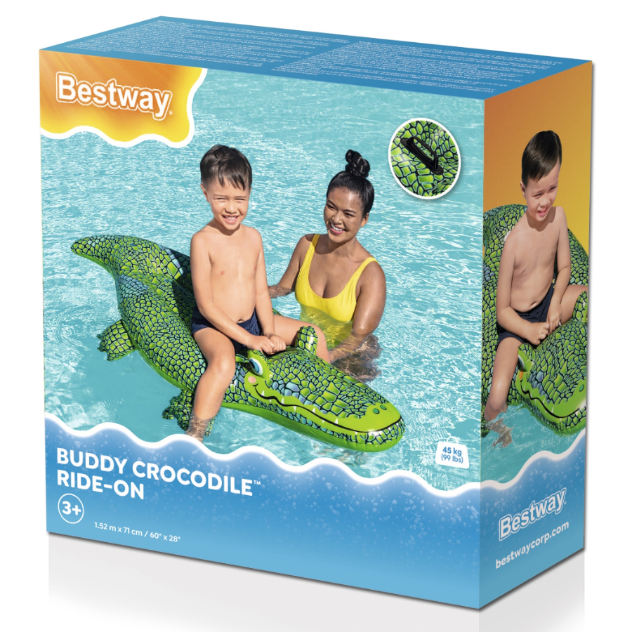 Bestway Inflatable Pool Toy Crocodile Ride On 1.5m
