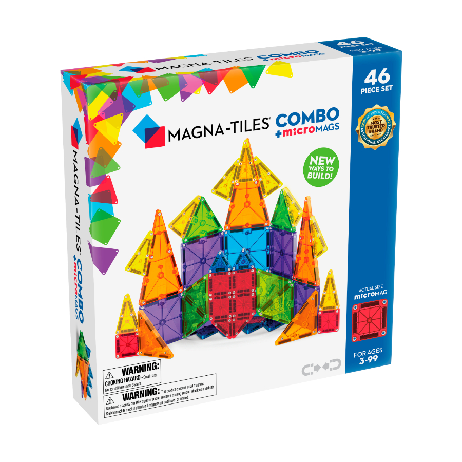 Magna Tiles Classic & MicroMags Combo Magnetic Construction 46 Piece Set