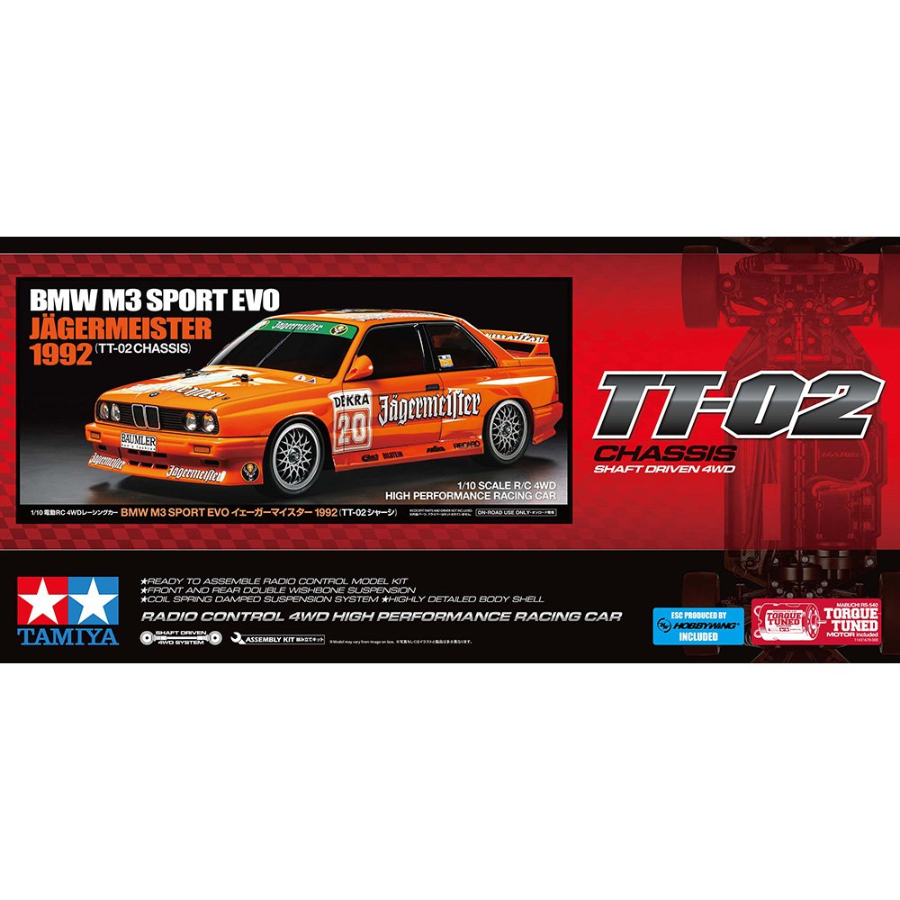 Tamiya Radio Control 1:10 TT-02 BMW M3 Sport EVO JGR 92