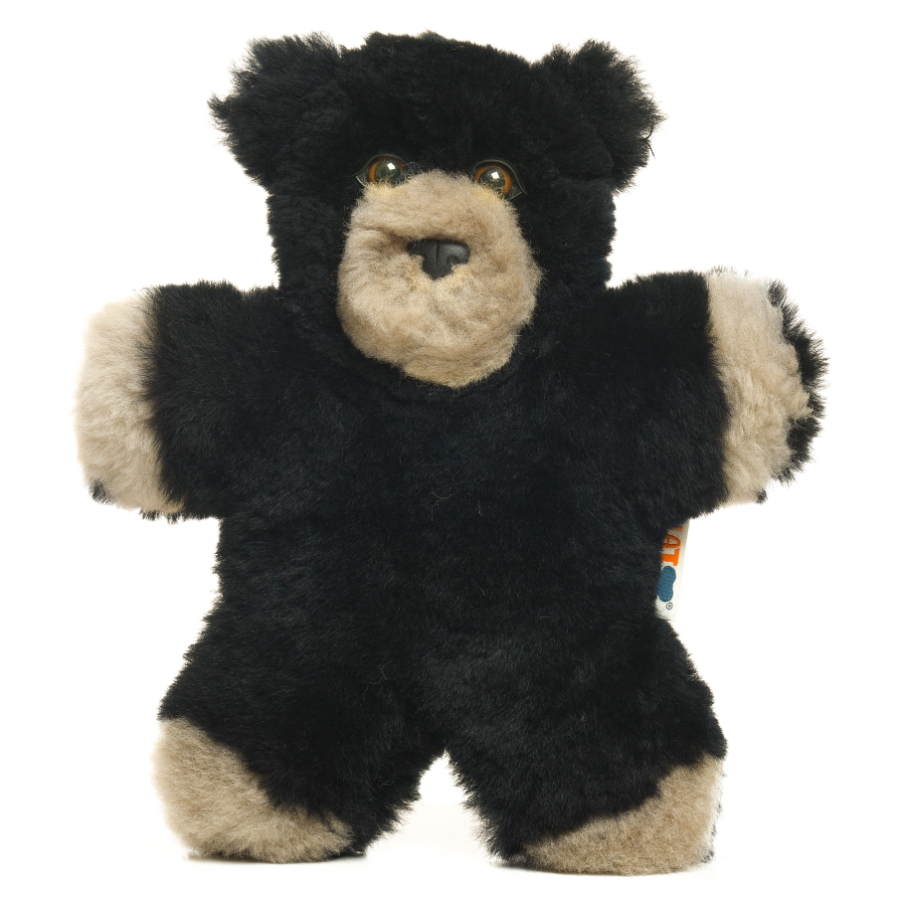 Flat Friends Sheepskin Plush Black Bear