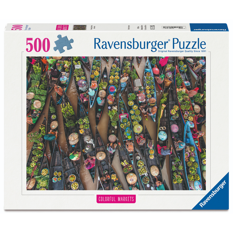 Ravensburger Puzzle 500 Piece Floating Market Indonesia