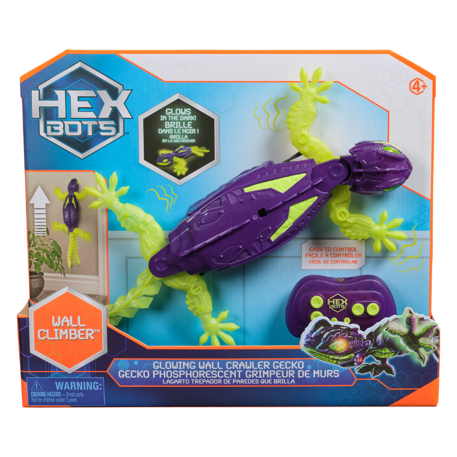 Hex Bots Radio Control Gecko Wall Crawler Glow In The Dark