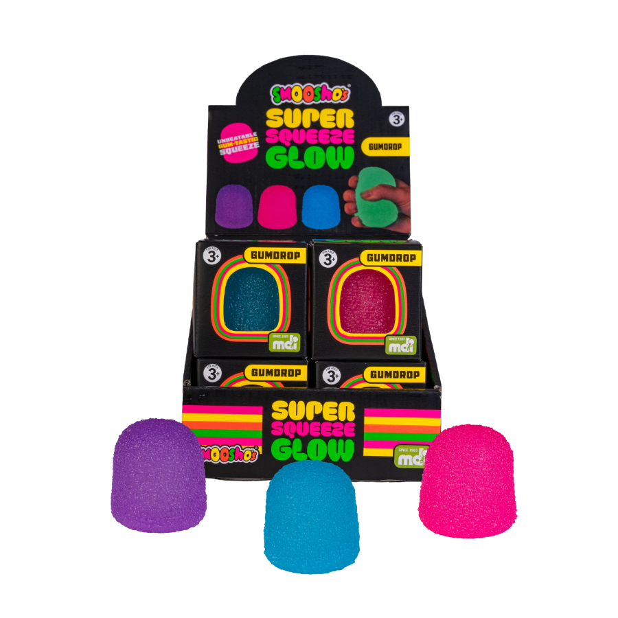 Smooshos Squishy Super Squeeze Glow In The Dark Gumdrop Assorted