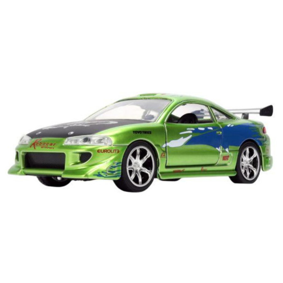 Jada Diecast 1:32 Fast & Furious Brians 1995 Mitsubishi Eclipse 25th Anniversary Candy Deco