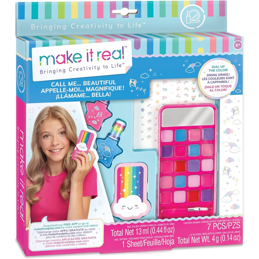 Make It Real Call Me Beautiful Rainbow Cosmetics Palette & Nail Art Set