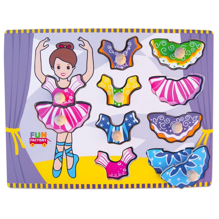 Wood Knob Puzzle Ballerina