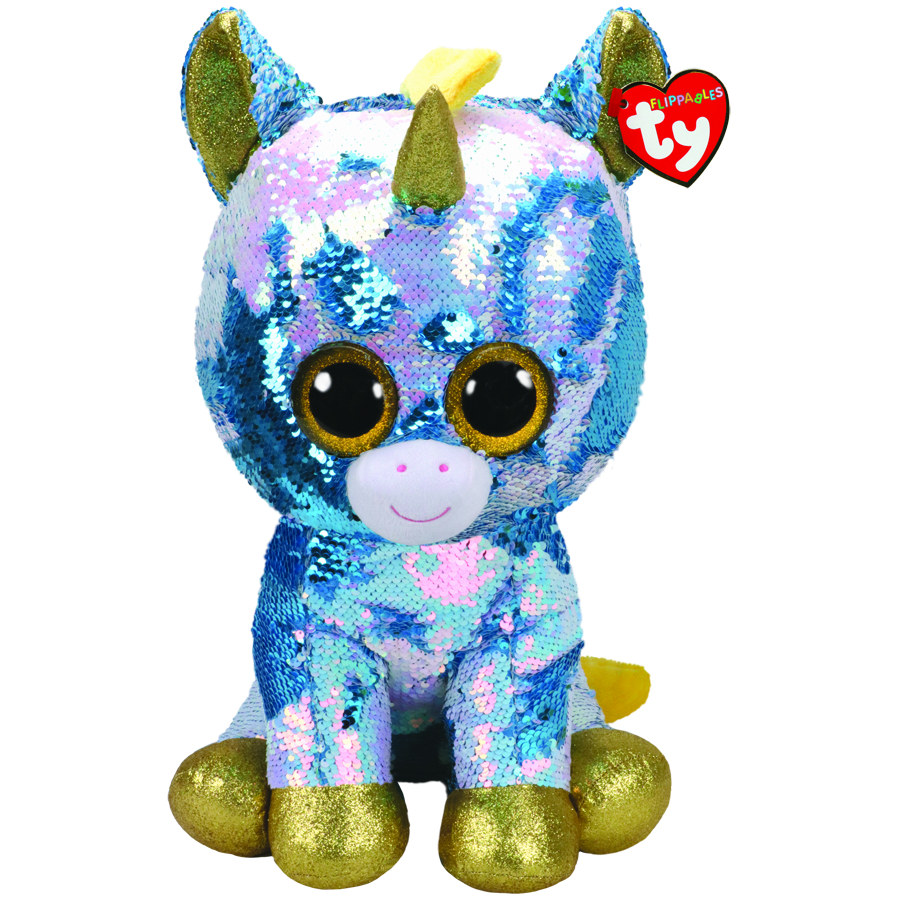 Beanie Boos Flippables Large Plush Dazzle Blue Unicorn