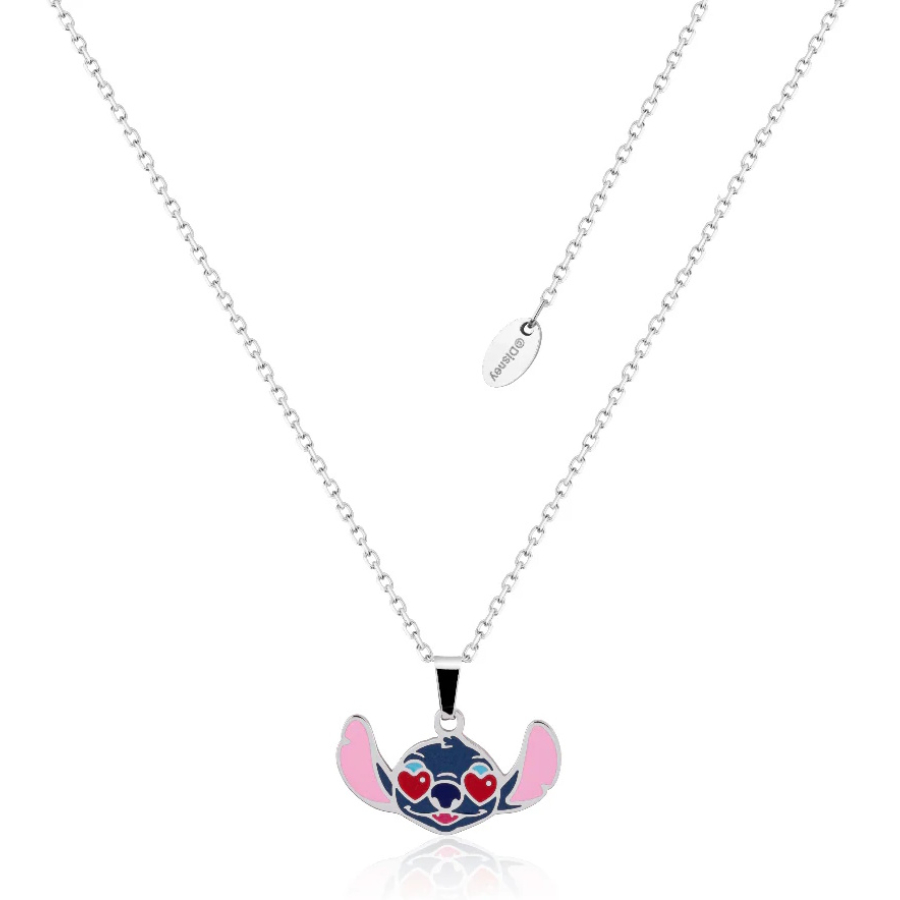 Disney Stitch Love Necklace Silver