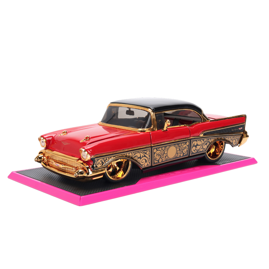 Jada Diecast 1:24 Pink Slips 1957 Bel Air Red Gold