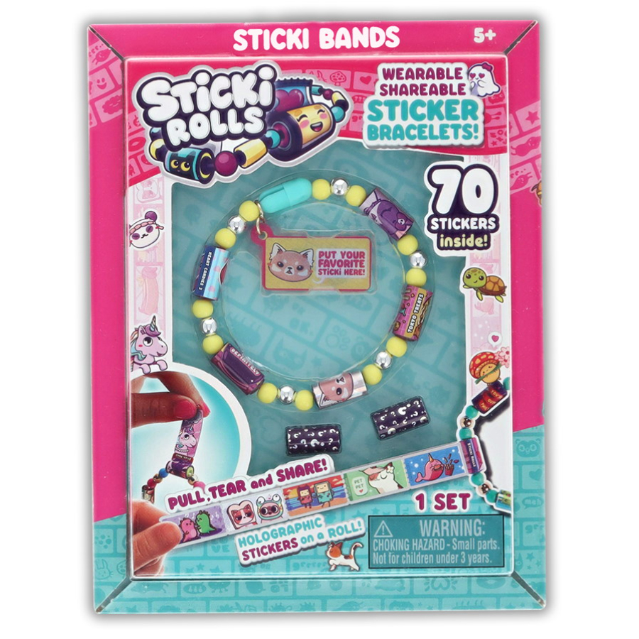 Sticki Rolls Sticki Band With 70 Stickers  Assorted