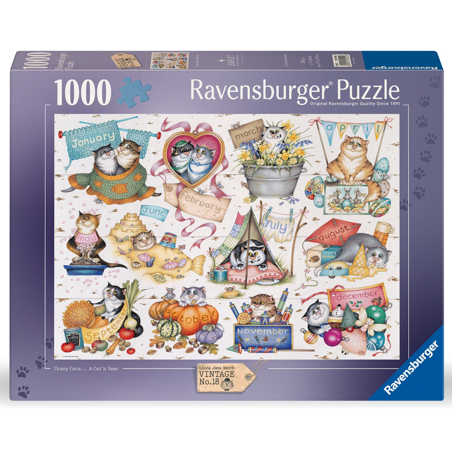 Ravensburger Puzzle 1000 Piece Crazy Cats Cats Calendar