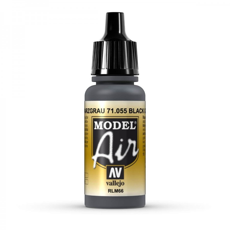 Vallejo Acrylic Paint Model Air Black Grey RLM66 17ml