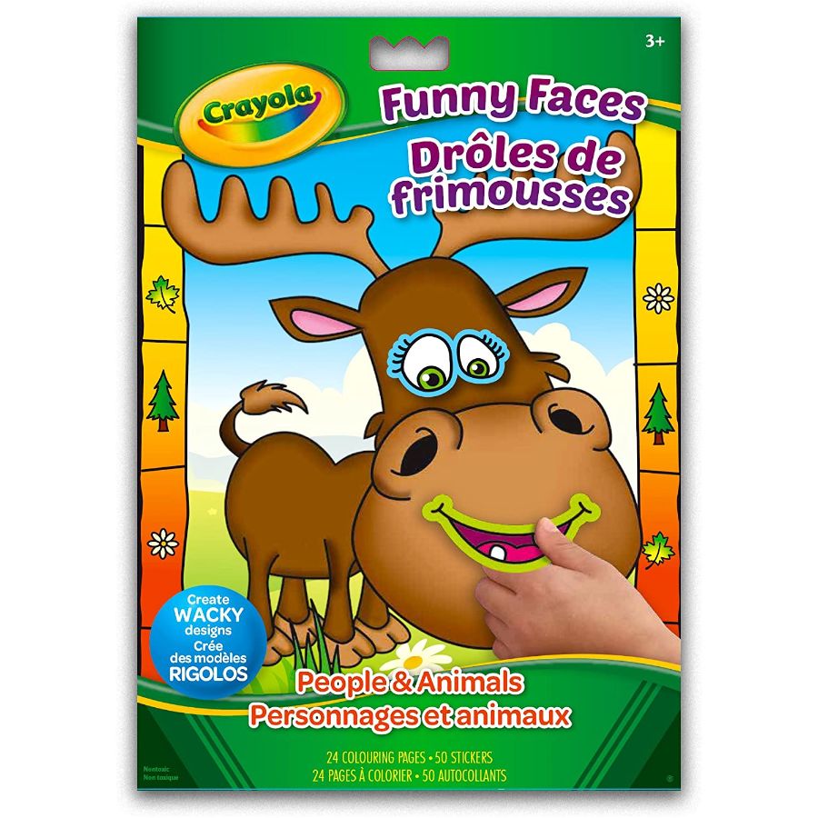 Crayola Funny Faces Colour & Sticker Book