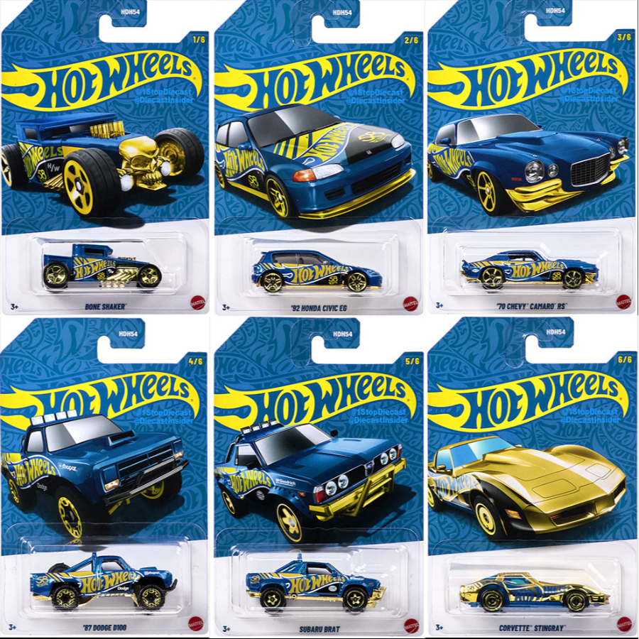 Hot Wheels Vehicles Two Tone Blue Gold Assorted