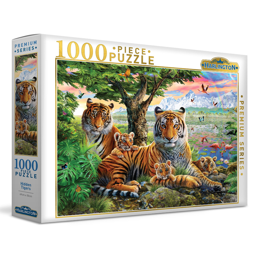 Harlington 1000 Piece Puzzle Hidden Tigers