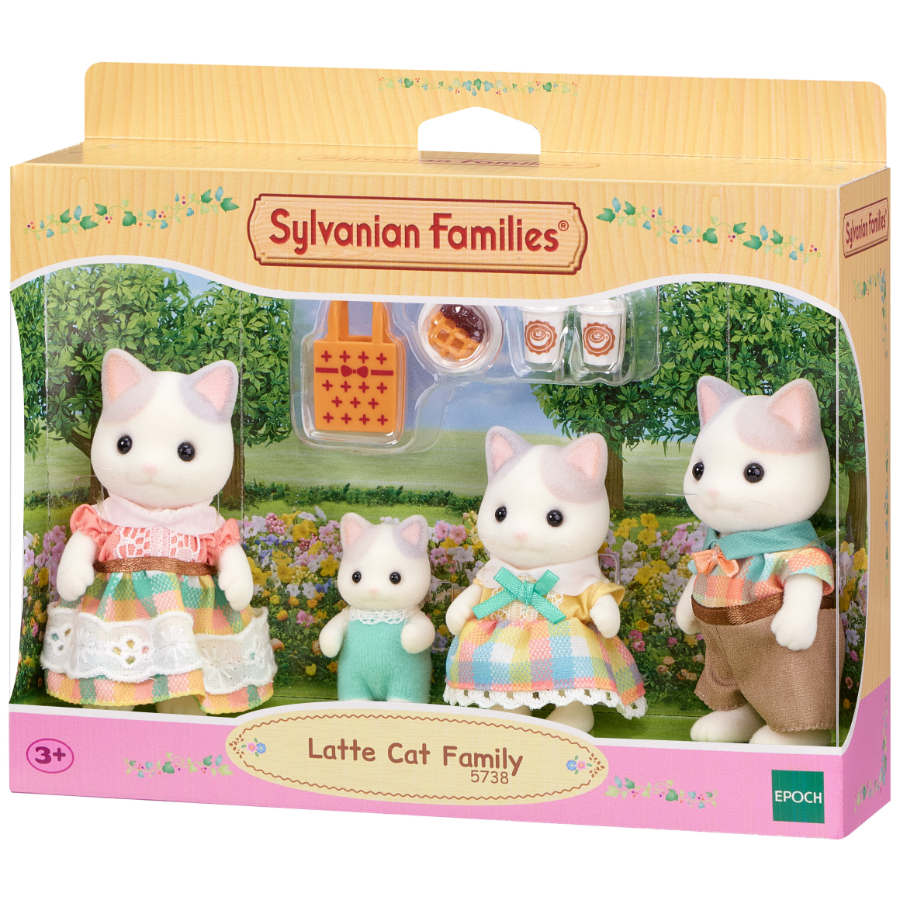 Sylvanian Families Latte Cat Family