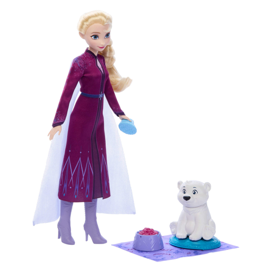 Disney Frozen Elsa Doll With Baby Bear & Accessories | Dolls, Pets ...