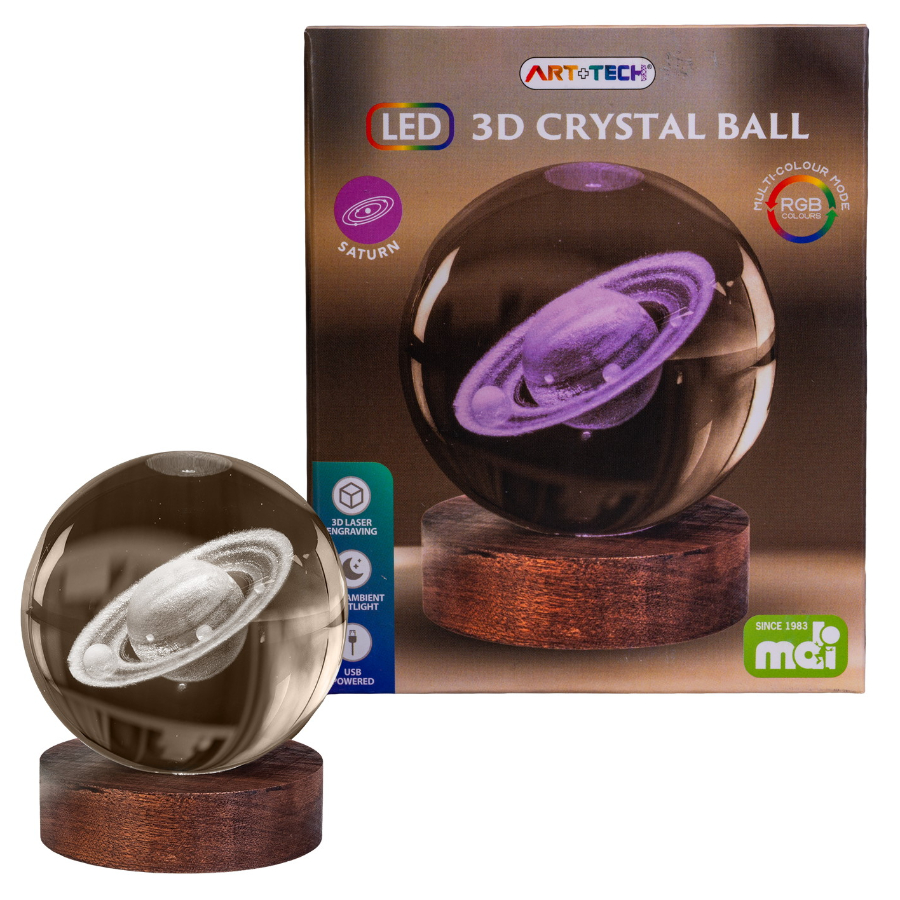 Crystal Ball 3D Lamp Saturn