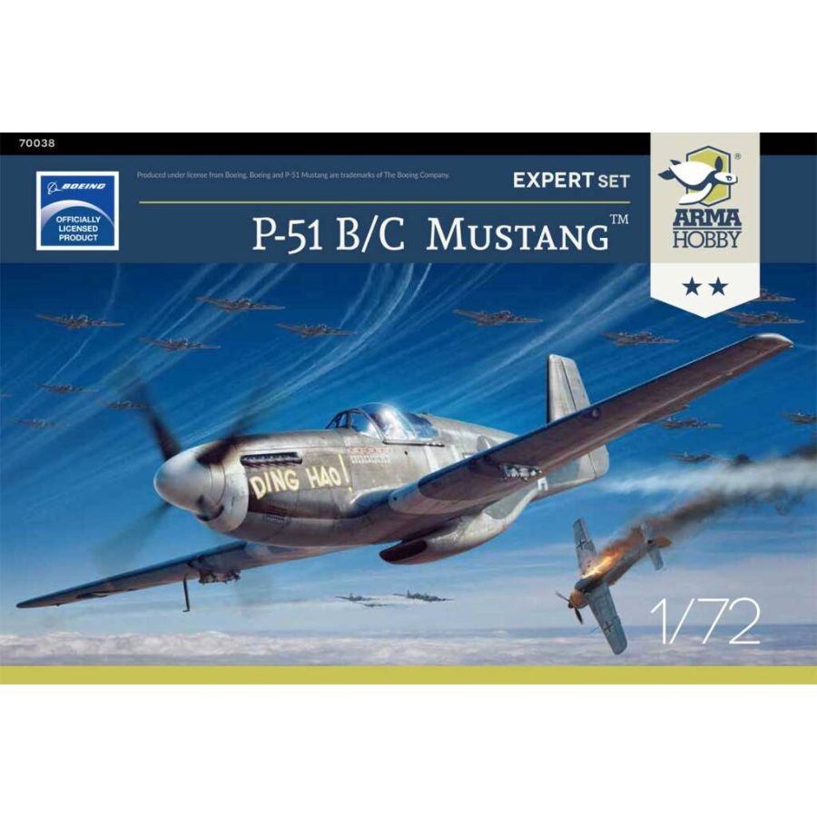 Arma Hobby Model Kit 1:72 P-51 B-C Mustang Expert Set Aus Decals