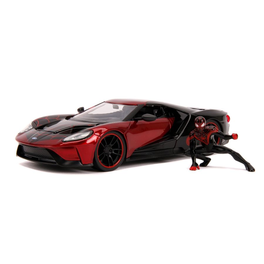Jada Diecast 1:24 Marvel Superheroes 2017 Ford GT With Miles Morales Spider-Man Figure