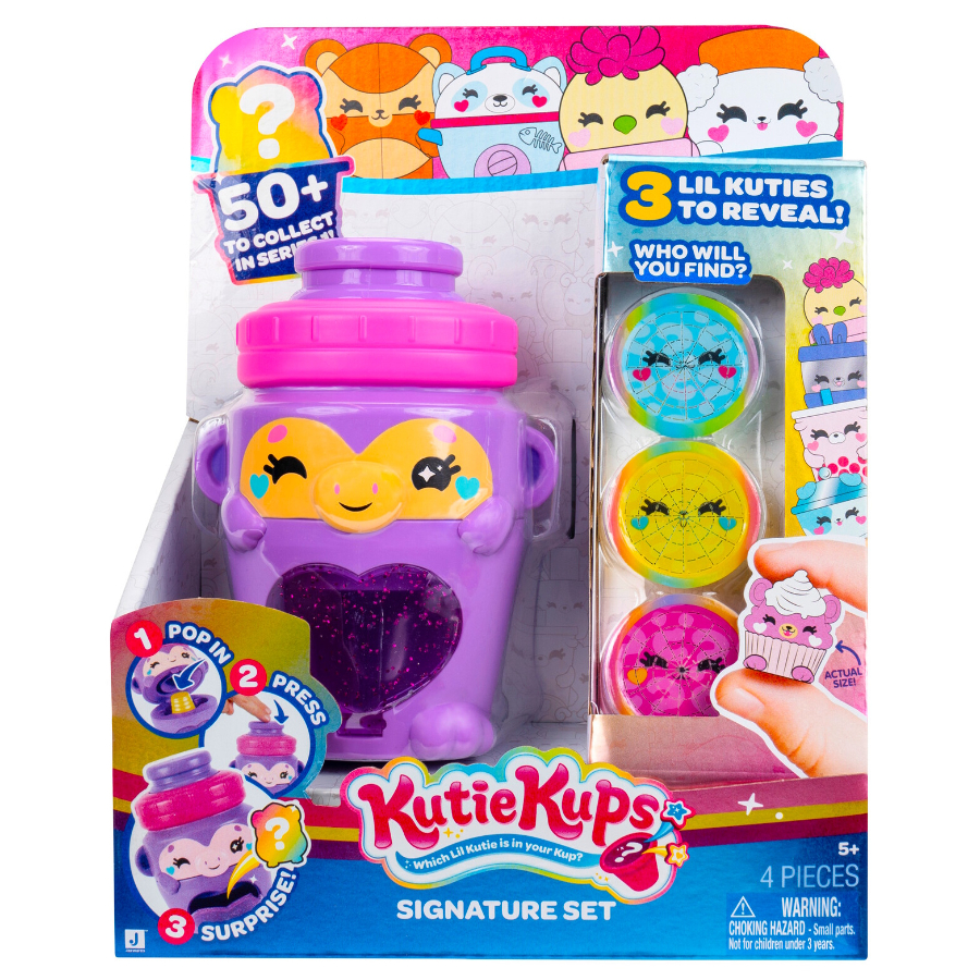 Kutie Cups Playset With Three Kuties Assorted