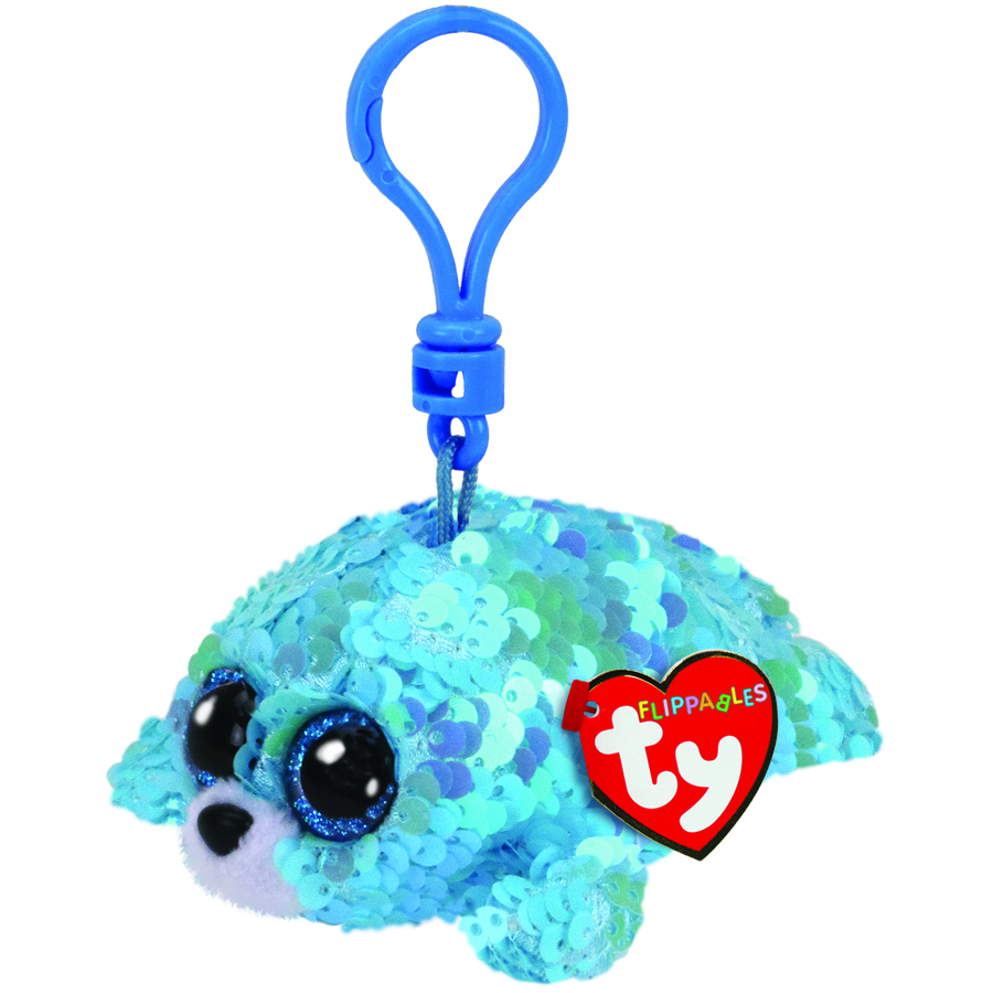 Beanie Boos Flippables Clip Waves Blue Seal