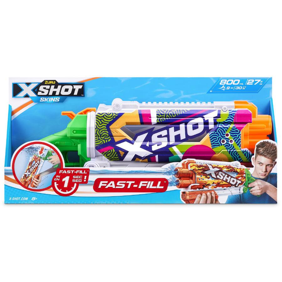 XSHOT Water Pistol Fast Fill Skins Pump Action Assorted