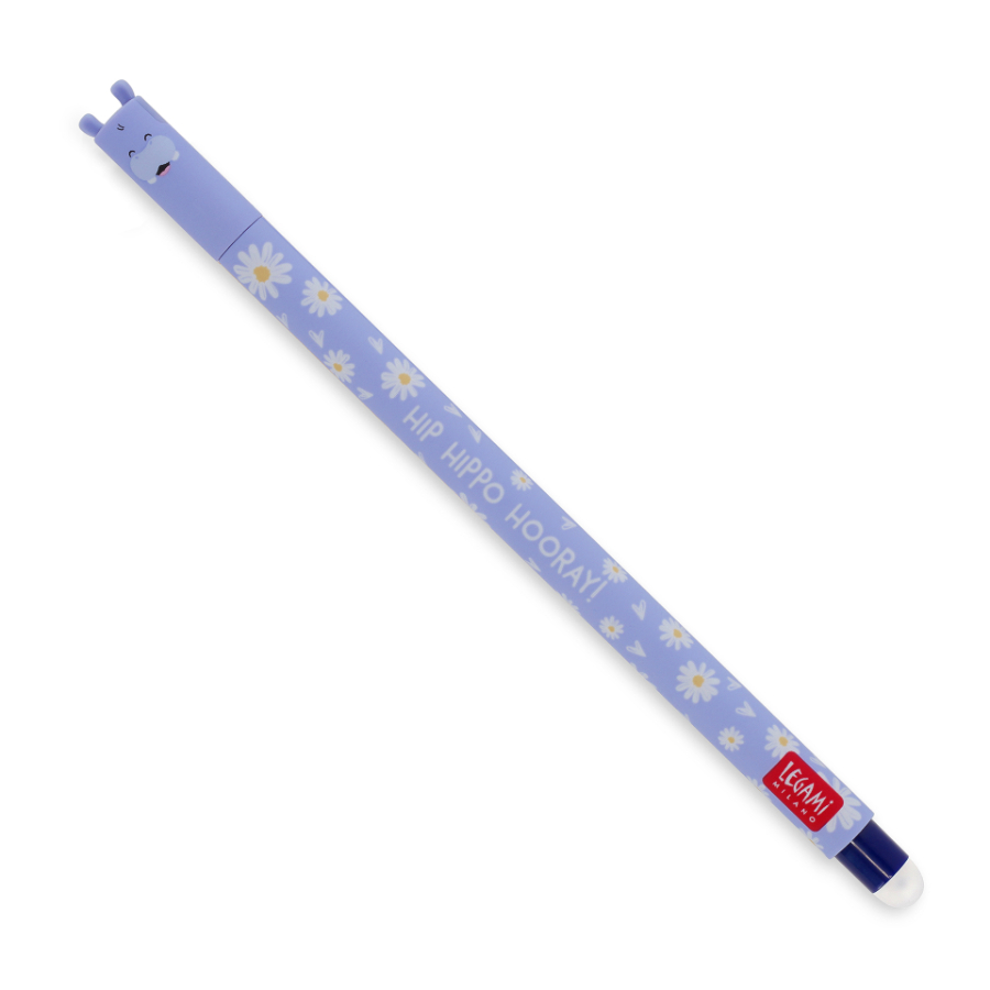Legami Erasable Gel Pen Hippo Blue Ink 