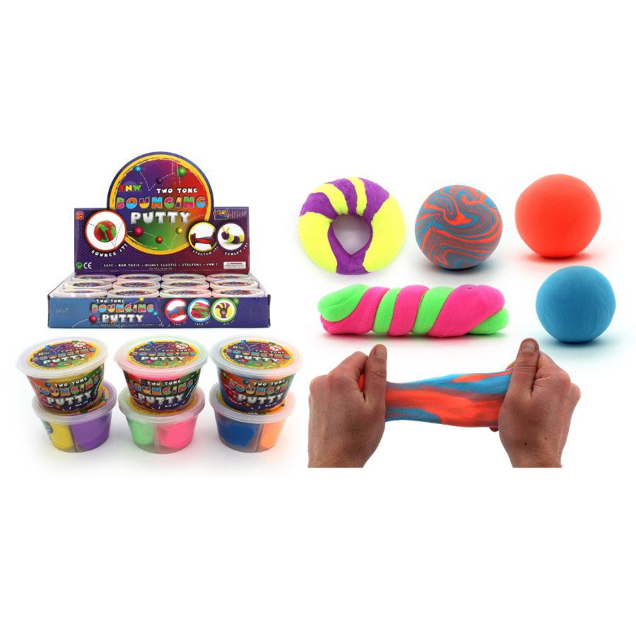Bouncing Putty Two Tone In Tub 30g Assorted