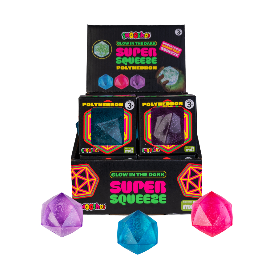 Smooshos Squishy Super Squeeze Glow In The Dark Polyhedron Assorted