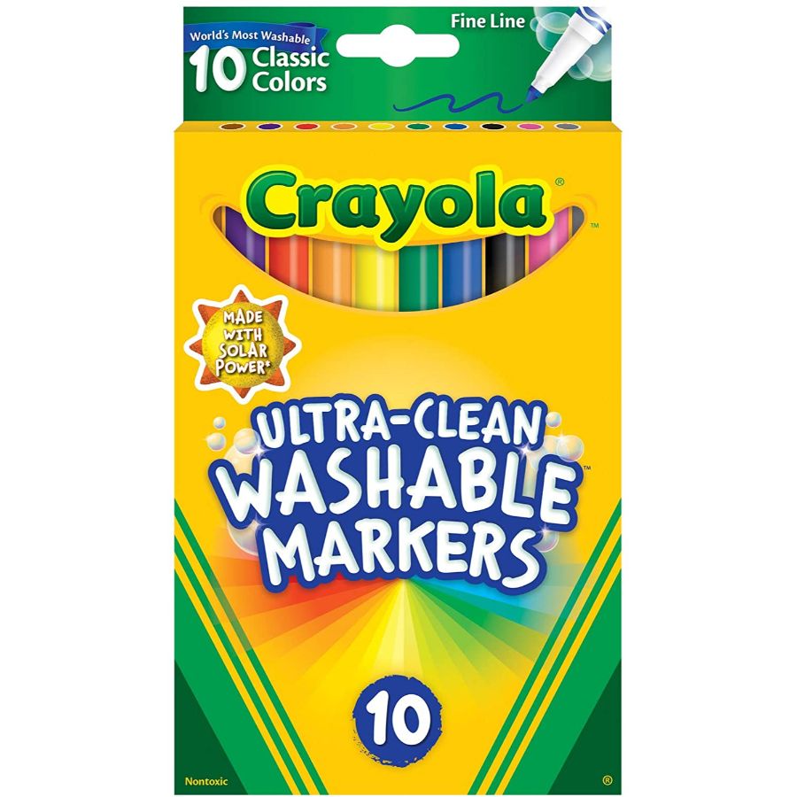Crayola Ultra Clean Fine Line Marker 10 Pack Classic