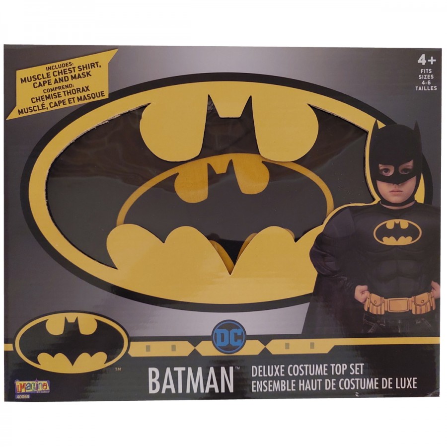 Batman Deluxe Muscle Chest Shirt Cape & Mask 4-6