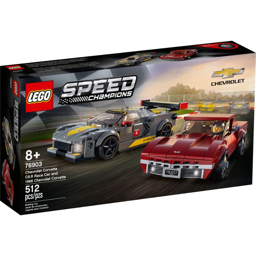 LEGO Speed Champions Chevrolet Corvette C8R Race Car & 1968 Chevrolet Corvette
