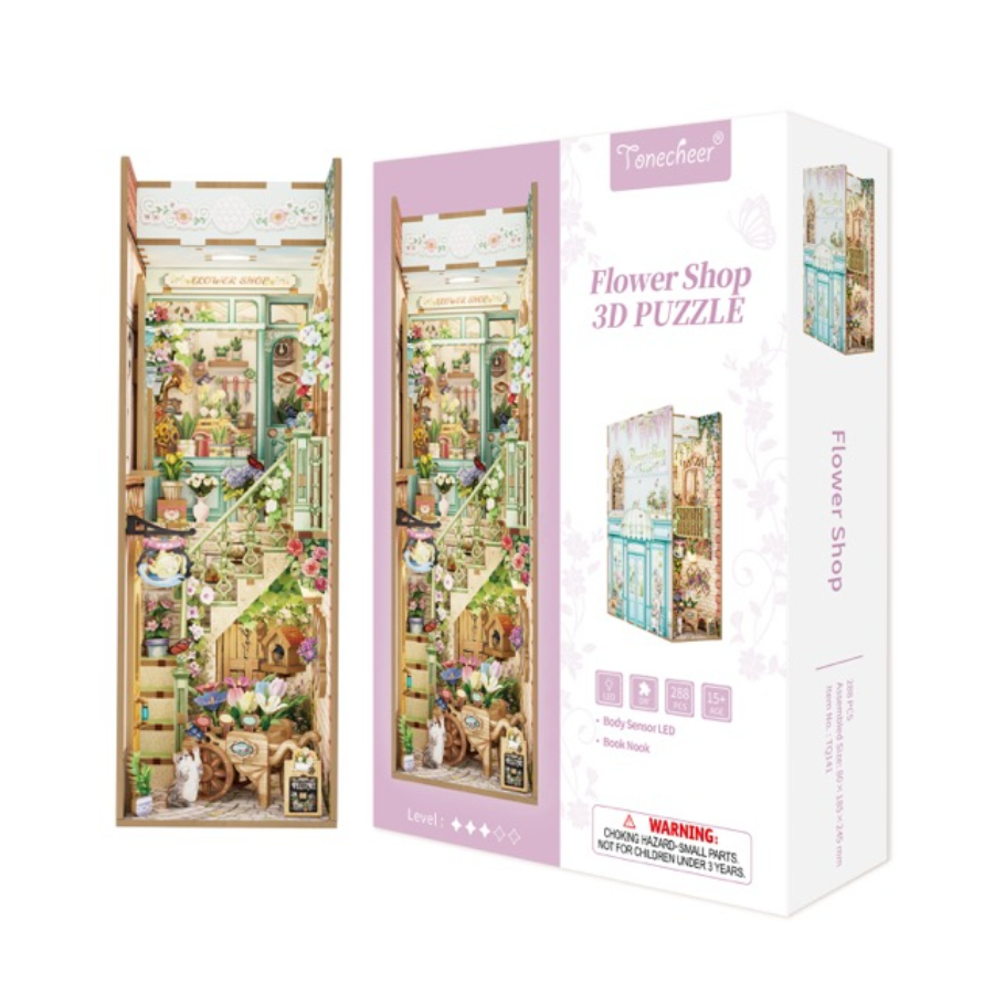 Tonecheer Book Nook Model Kit Flower Shop