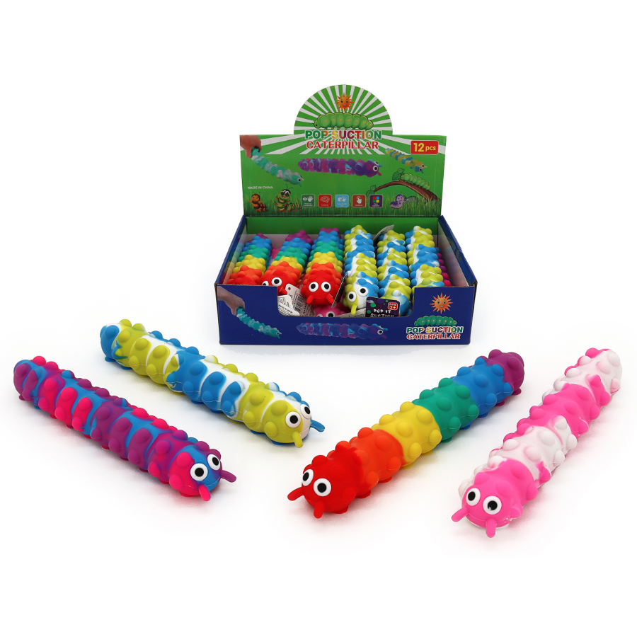 Pop It Suction Caterpillar 26cm Assorted