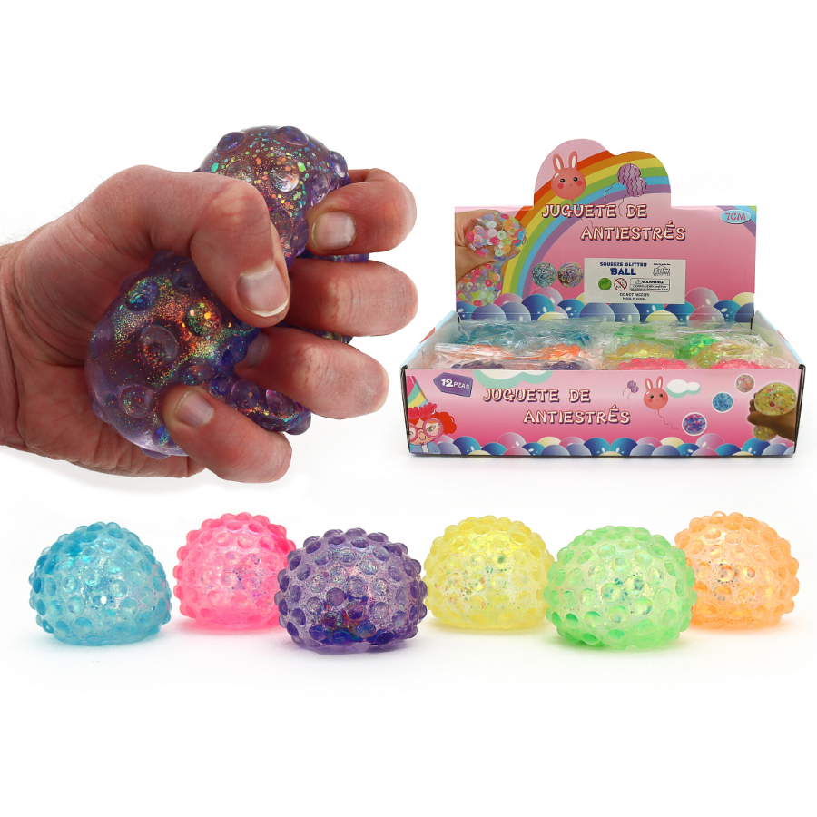 Squeeze Sugar Ball Bumpy 6cm Assorted
