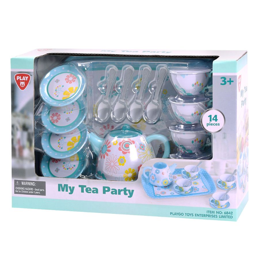 My Tea Party 14 Piece Tin Tea Set