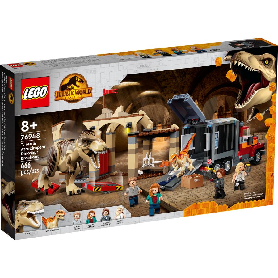 LEGO Jurassic World Dominion T-Rex & Atrociraptor Dinosaur Breakout