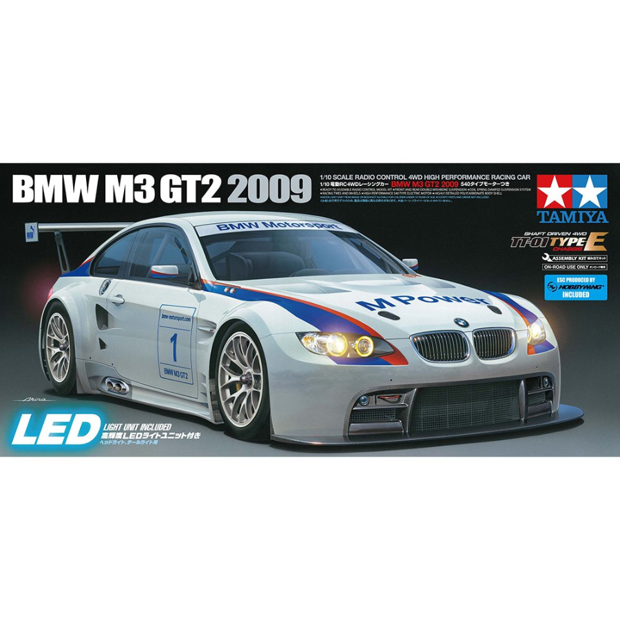 Tamiya Radio Control 1:10 TT-01E M3 GT2 2009 With LED Lighting