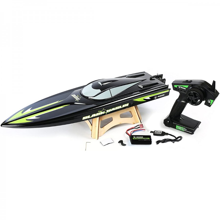 Rage Radio Control Boat Black Marlin 24 Inch Brushed RTR