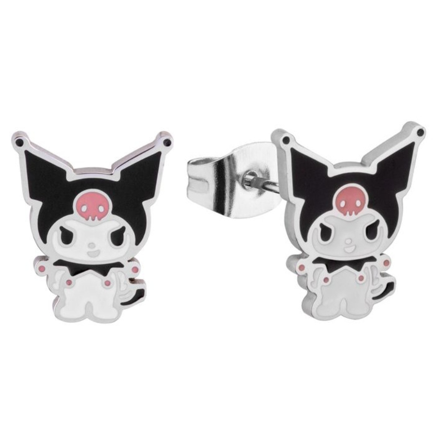 Kuromi Stud Earrings Silver