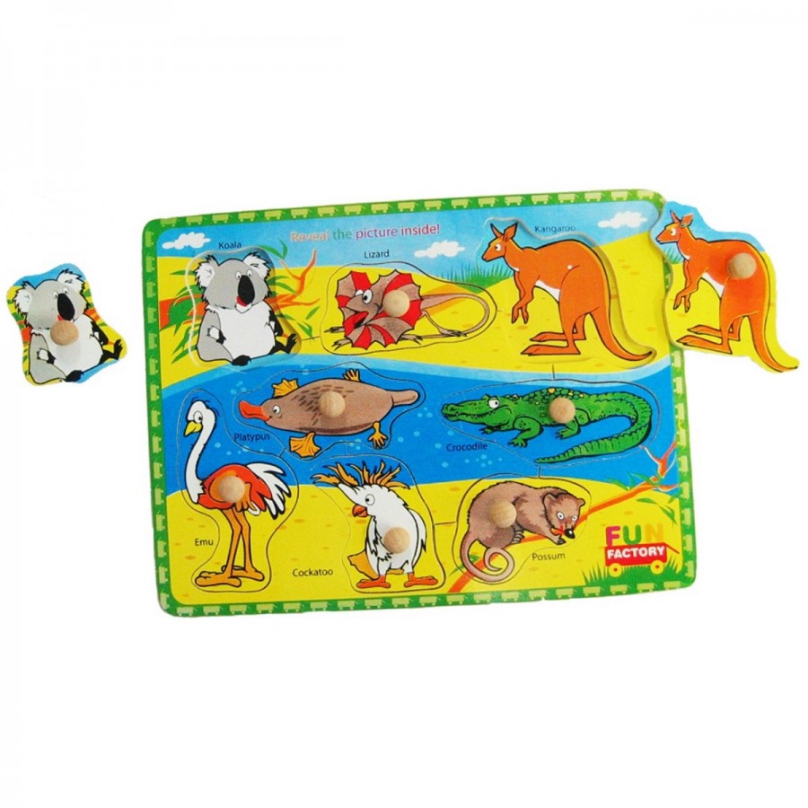 Puzzle Australian Animals Wood Knob