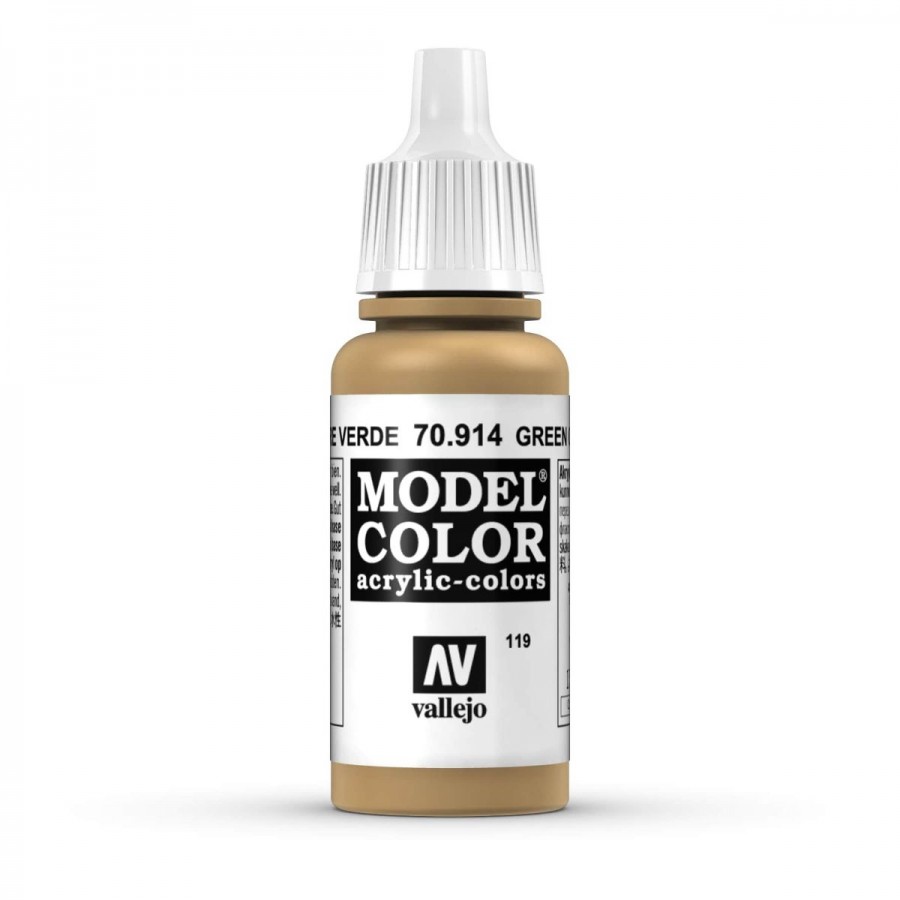 Vallejo Acrylic Paint Model Colour Green Ochre 17-18ml