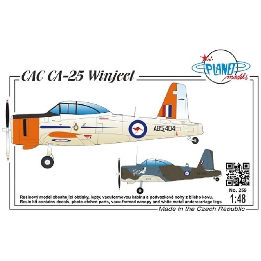Planet Models Model Kit 1:48 CAC CA-25 Winjeel Australian Decals