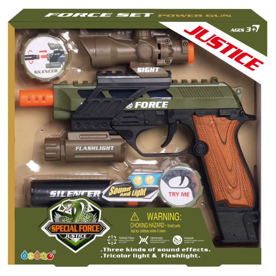 Military Special Force Toy Pistol With Silencer
