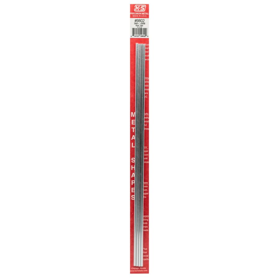 K&S Aluminium Round Tube 3.0x300mm 0.45 Wall M0011 4 Pack