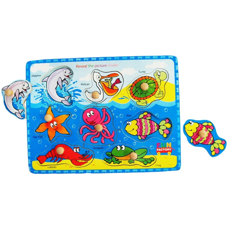 Wood Knob Puzzle Sea Animals