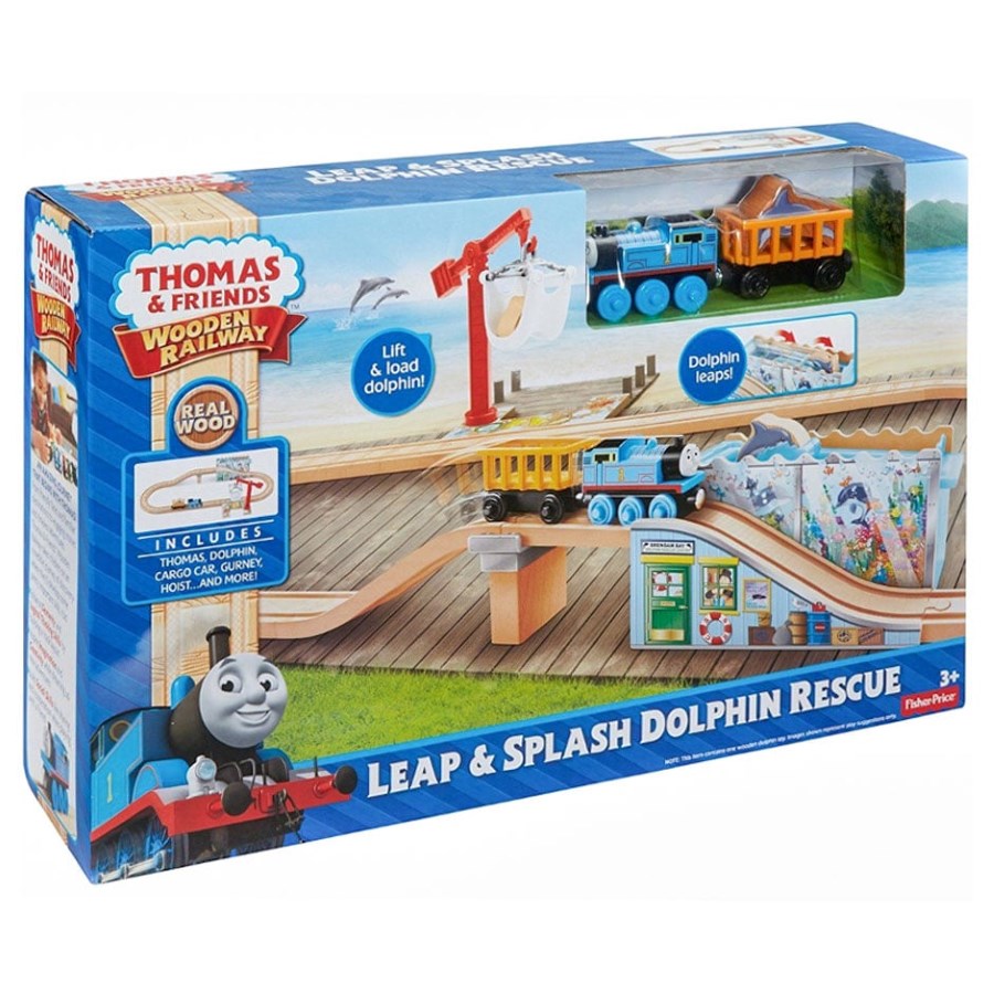Thomas & Friends Wooden Railway Leap & Splash Dolphin Rescue Set