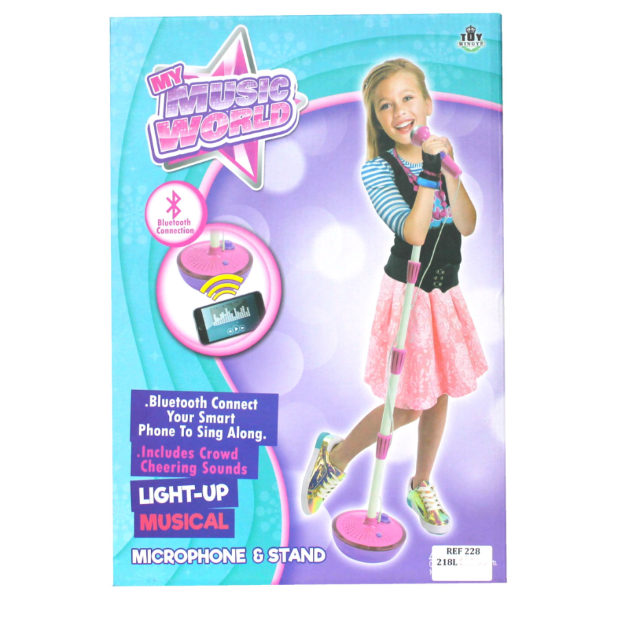 Karaoke Mic On Stand With Bluetooth Control